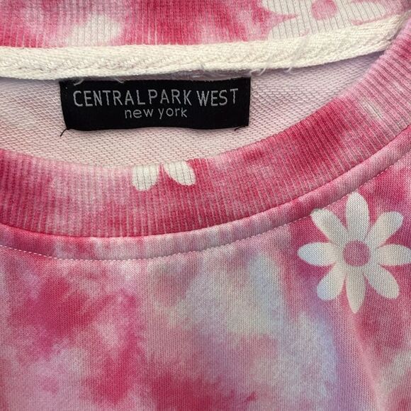 Central Park West Pink Tie-Dye Sweatshirt with Daisies size M - Picture 2 of 5